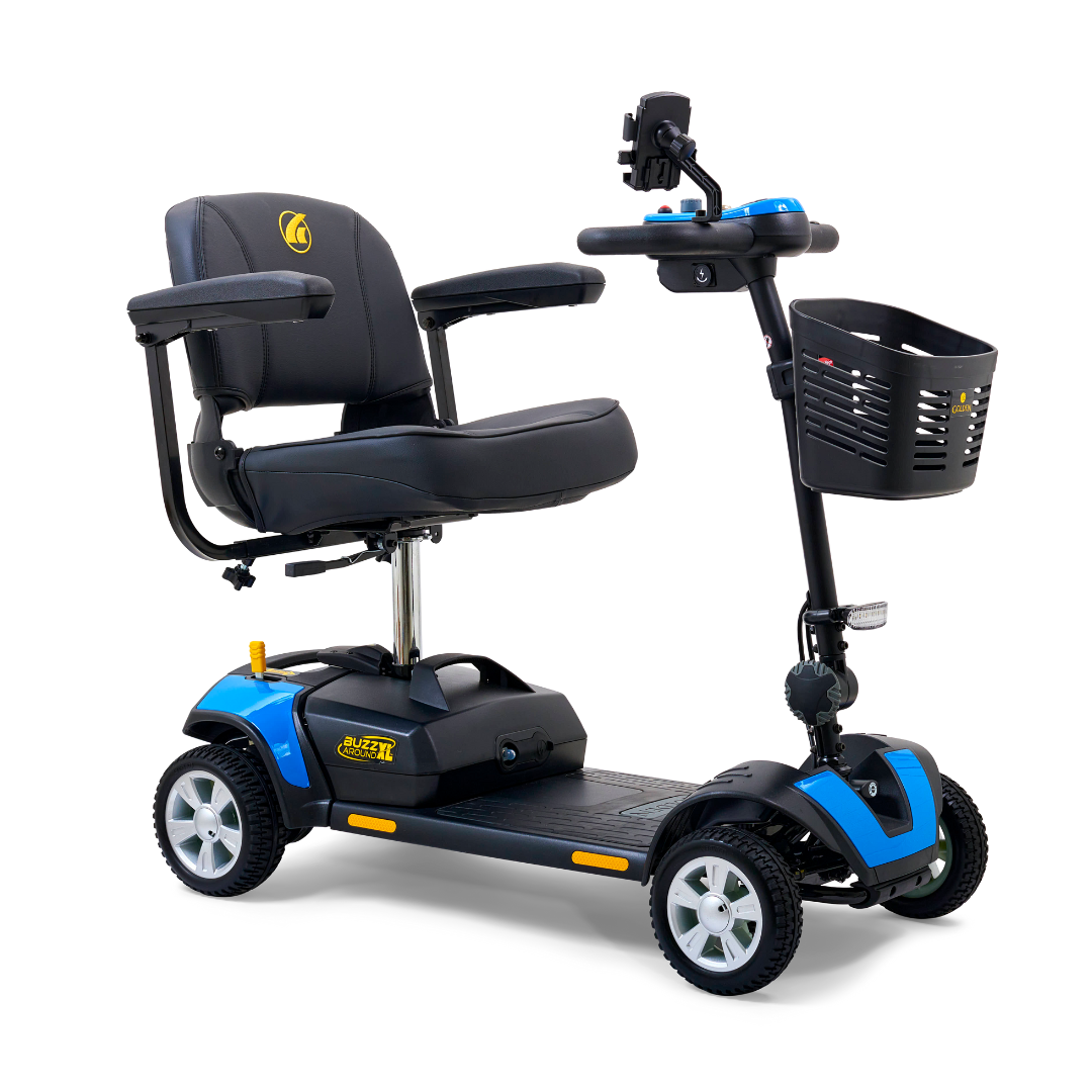 Golden Technologies Buzzaround XL 4-Wheel Long Range Mobility Scooter - Blue Right